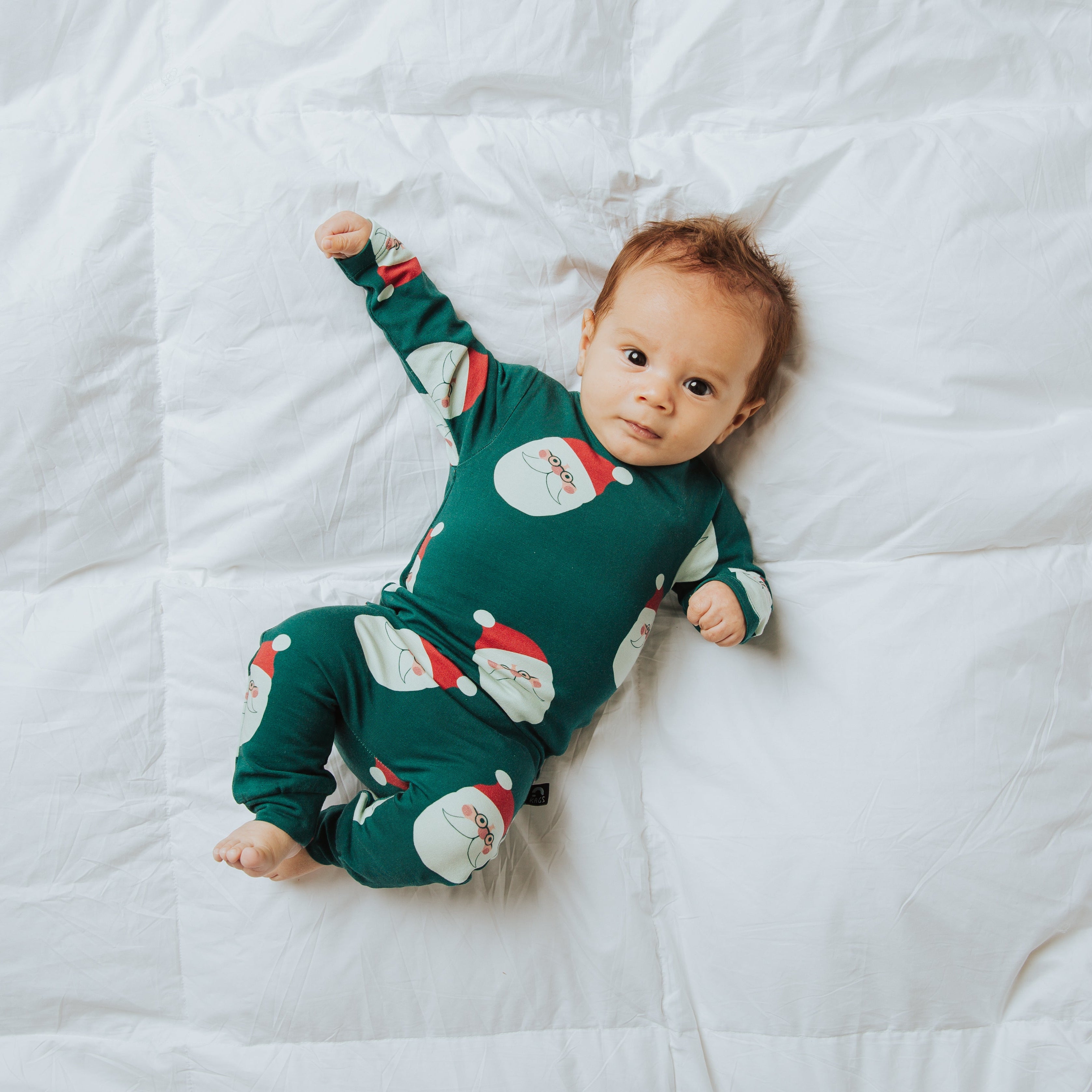 Peekabooty™ Rag Romper - Ho Ho Ho Green Check - EXTENDED SHIP WINDOW