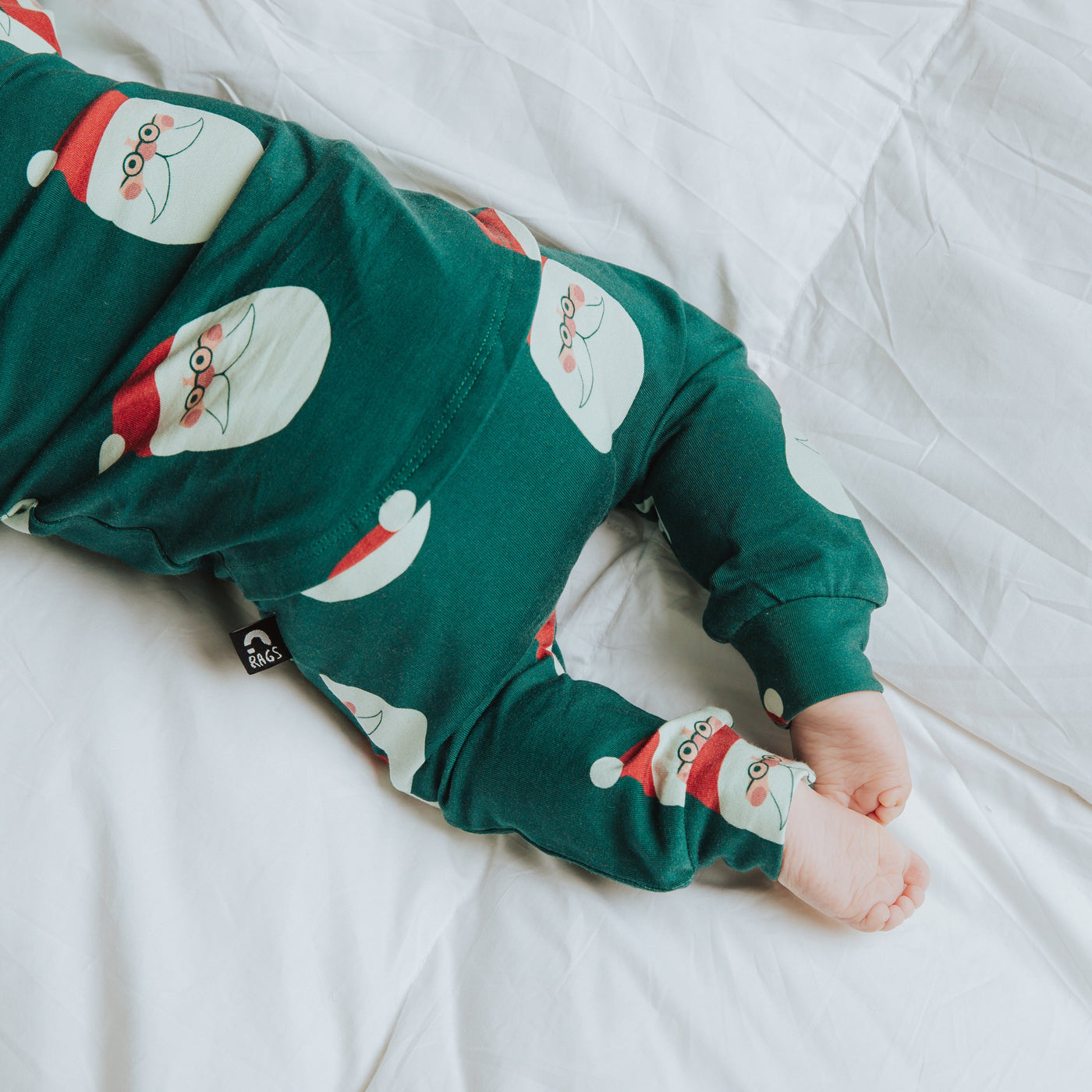 Peekabooty™ Rag Romper - Ho Ho Ho Green Check - EXTENDED SHIP WINDOW