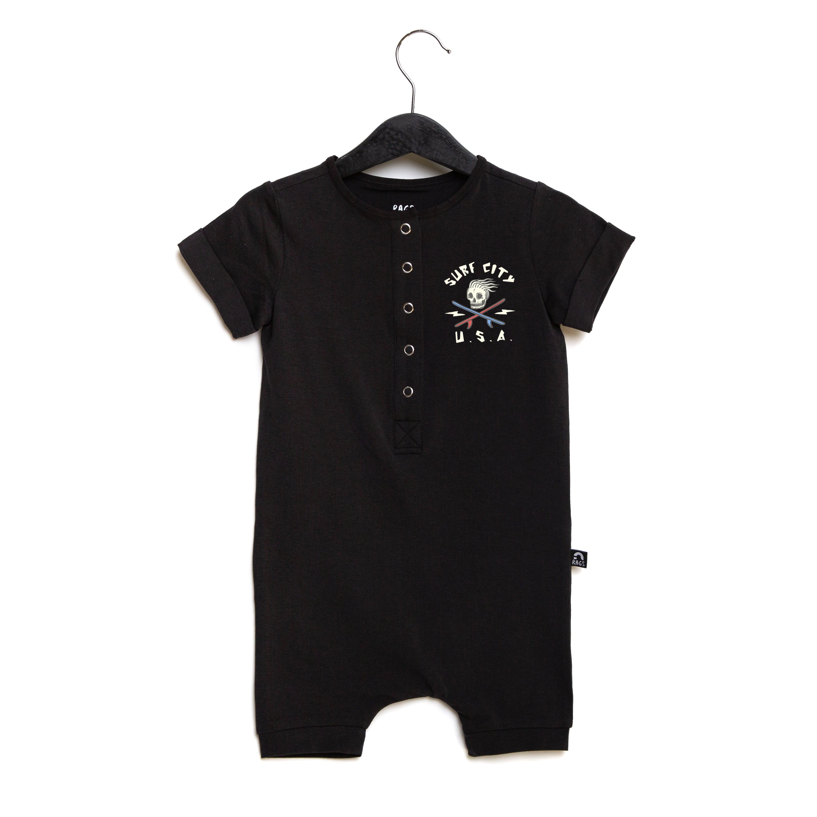 Rag Romper - 'Surfin Skelly' - Surf City USA Phantom