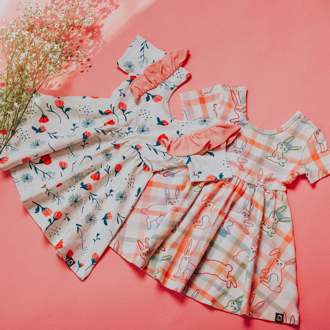 Short Sleeve Swing Dress - 'Bunny Hop' - RAGS Easter Collection (Final Sale)