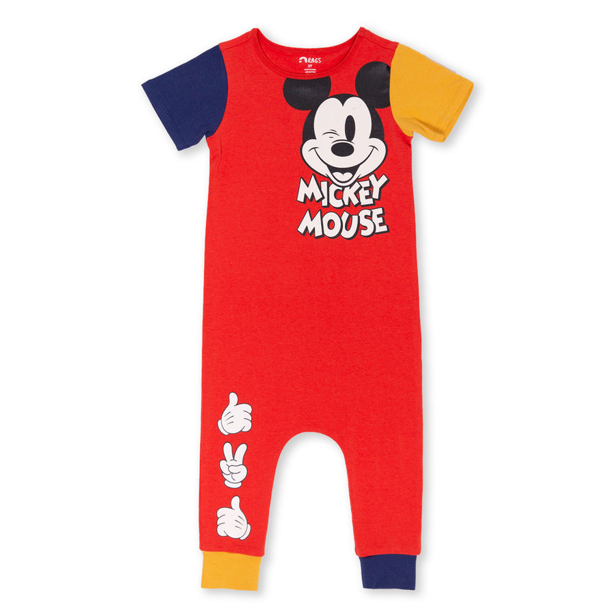 Short Sleeve Rag Romper - 'Mickey Mouse (FINAL SALE)' - Disney Collection from Rags